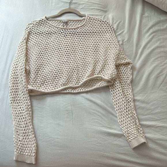 Garage Open Knit Cropped Sweater - Picture 4 of 4